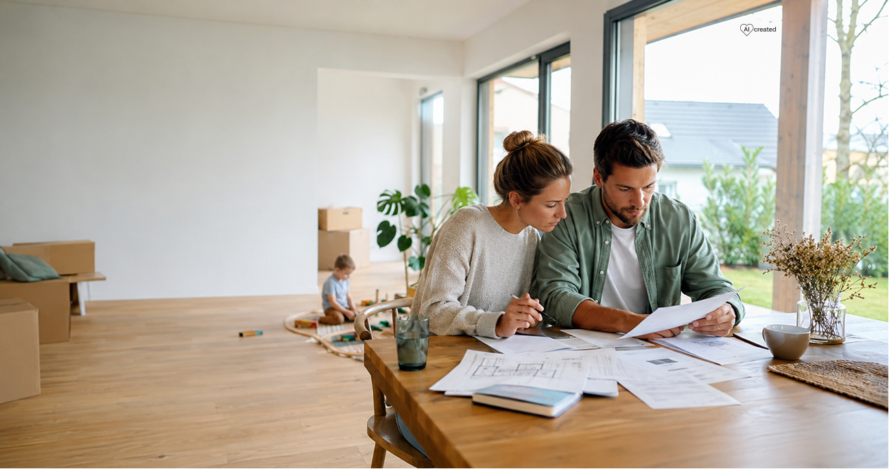 Paar plant sein Immobilienvorhaben im eigenen Zuhause
