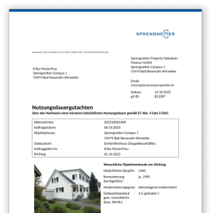 Beispiel Nutzungsdauer-Gutachten