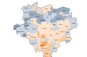 Stadtbezirke von Dortmund als Karte