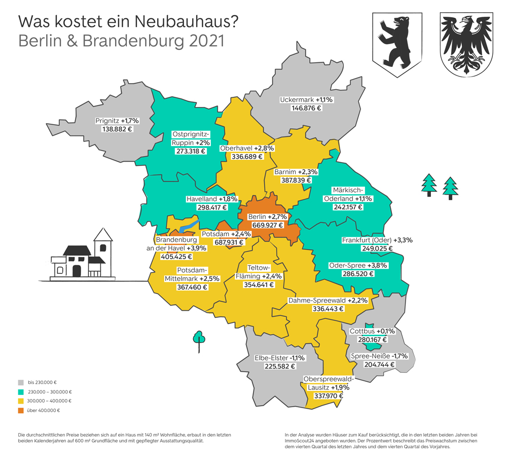 Neubau-Kauf-Map von Berlin und Brandenburg
