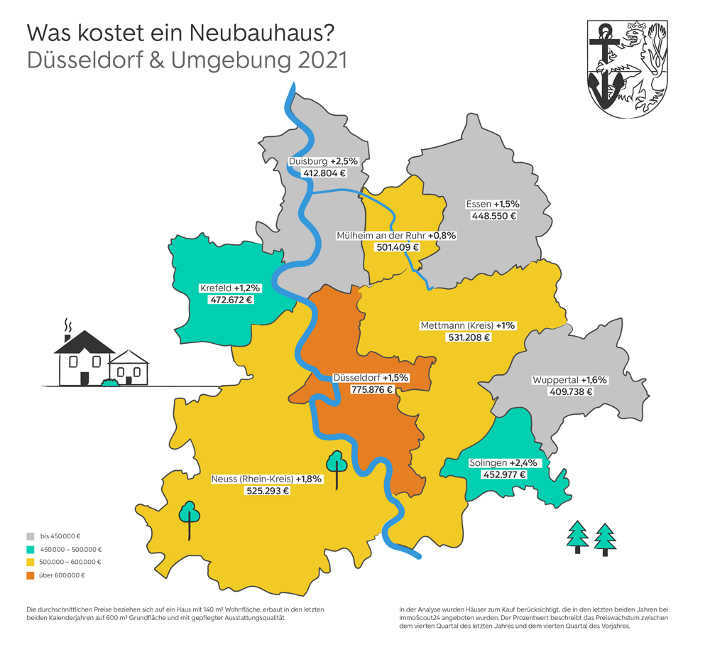 Neubau-Kauf-Map Düsseldorf und Umgebung 2021 