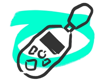 Icon eines Schallpegelmessers oder Mikrofons auf türkisfarbenem Hintergrund, dargestellt als Messgerät mit Display.